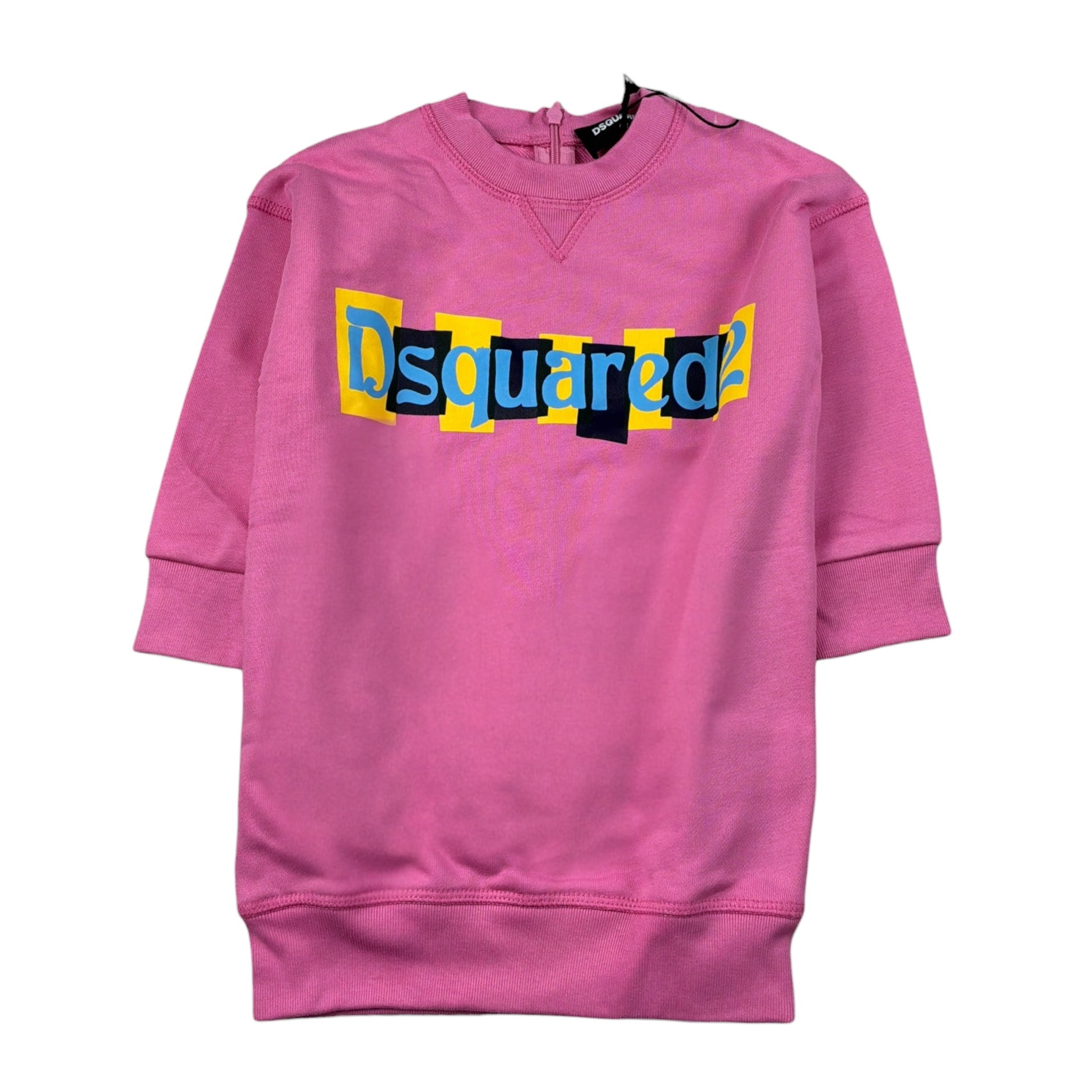 Dsquared2 Abito tinta unita Modello Felpa con Stampa Rosa per Neonata DQ2493 ROSA DSQUARED2 