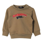 Dsquared2 Felpa tinta unita Girocollo con Stampa Beige per Neonato DQ2504 BEIGE DSQUARED2 