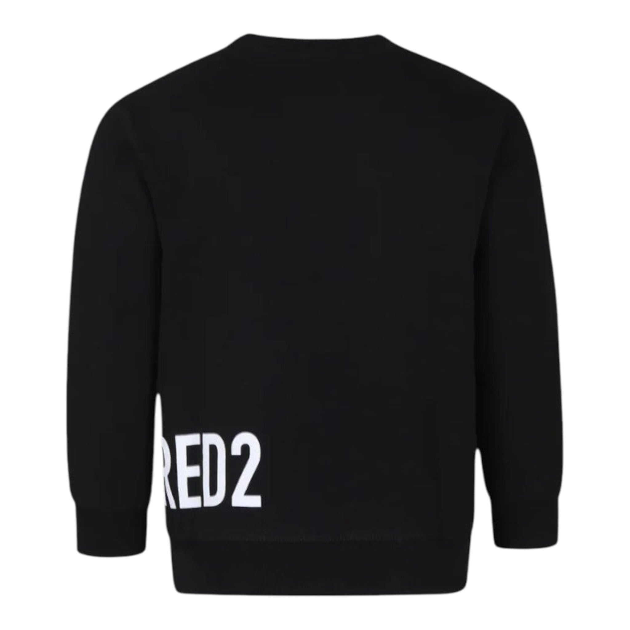 Dsquared2 Felpa tinta unita Girocollo con Stampa Nero per Bambino DQ2538 NERO DSQUARED2 