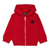 Dsquared2 Felpa con Zip E Cappuccio tinta unita Rosso per Neonato DQ2624 ROSSO DSQUARED2 