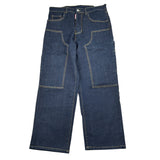 Dsquared2 Jeans tinta unita con Cuciture In Rilievo Blu per Bambino DQ2636X BLU DSQUARED2 