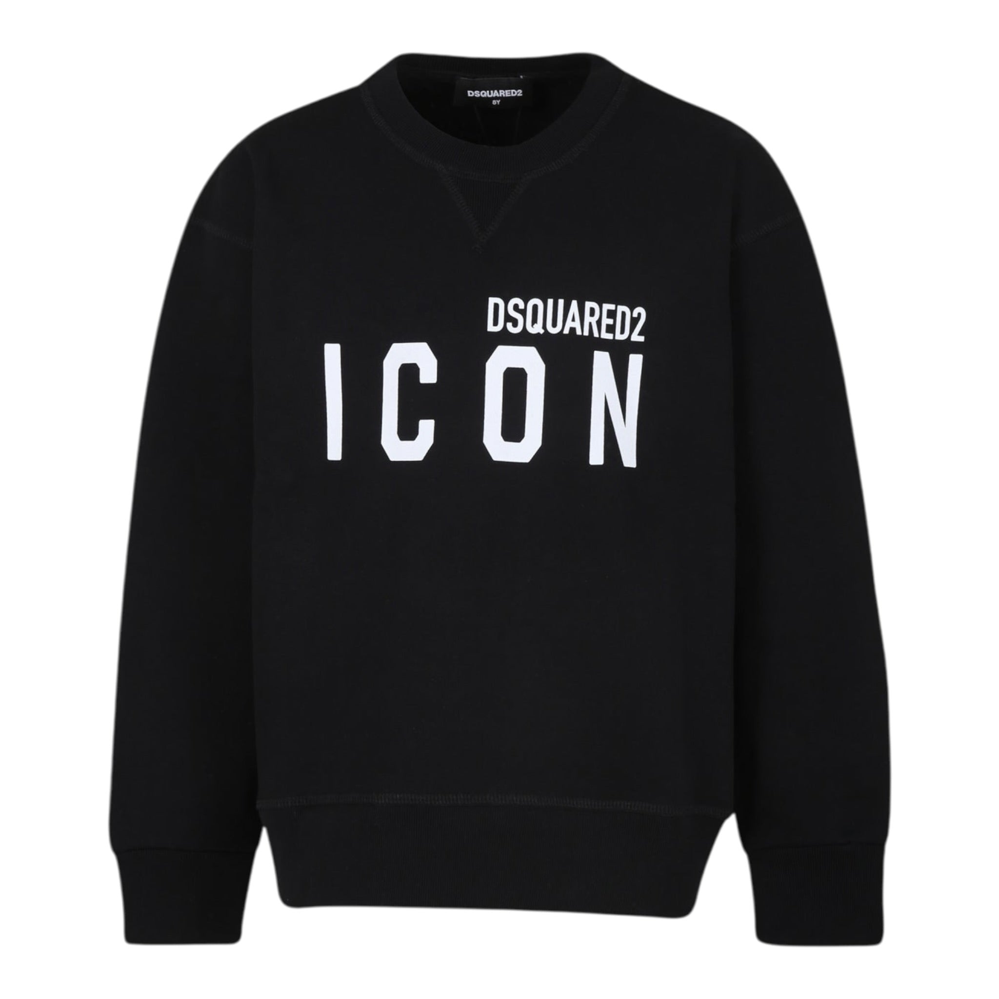Dsquared2 Felpa tinta unita Girocollo con Stampa Nero per Bambino DQ2667 NERO DSQUARED2 