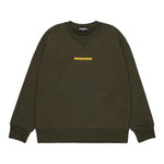 Dsquared2 Felpa Chiusa Girocollo tinta unita con Logo Verde per Bambino DQ2739 VERDE DSQUARED2 