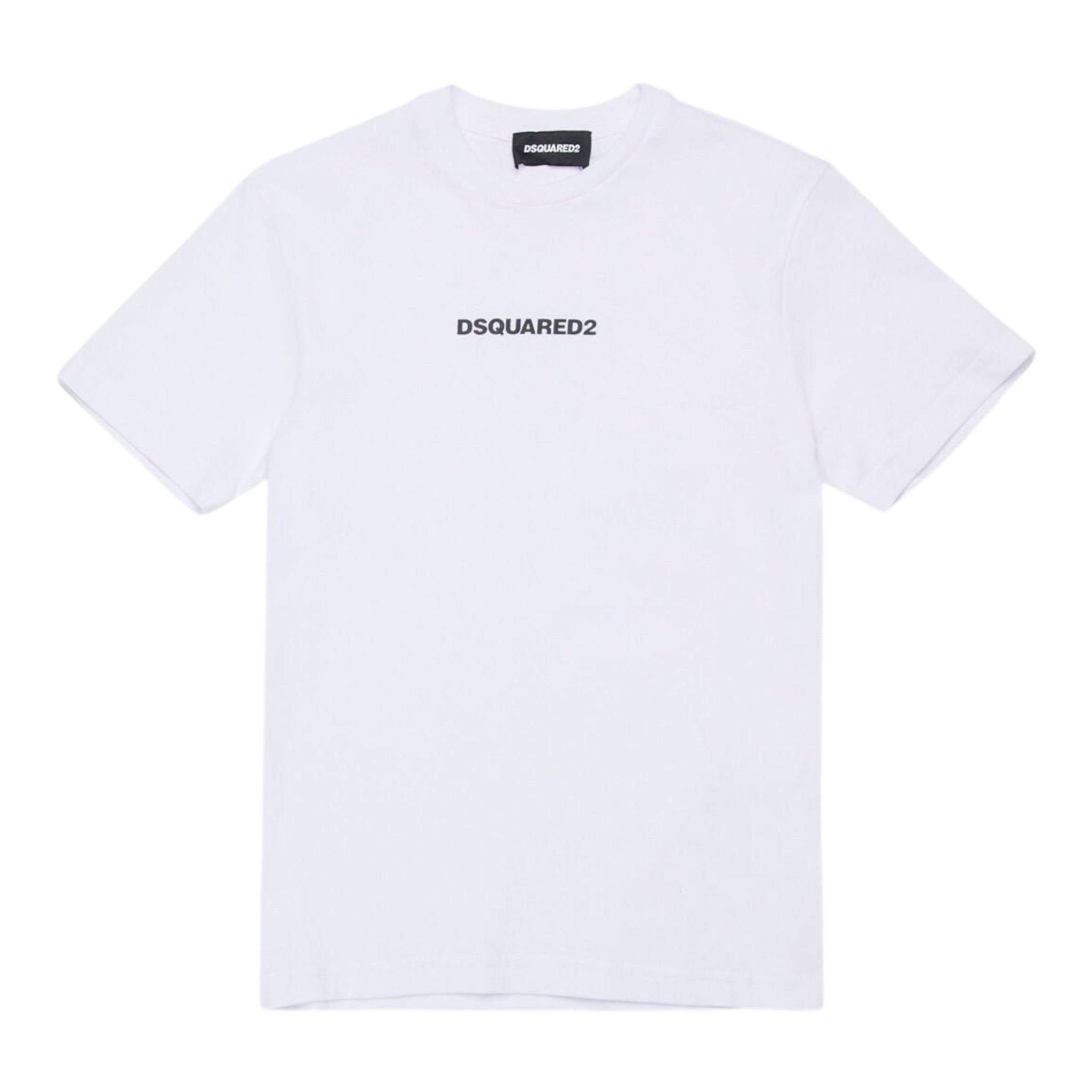 Dsquared2 T-Shirt Girocollo tinta unita con Logo Bianco per Bambino DQ2823 BIANCO DSQUARED2 