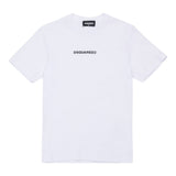 Dsquared2 T-Shirt Girocollo tinta unita con Logo Bianco per Bambino DQ2823X BIANCO DSQUARED2 