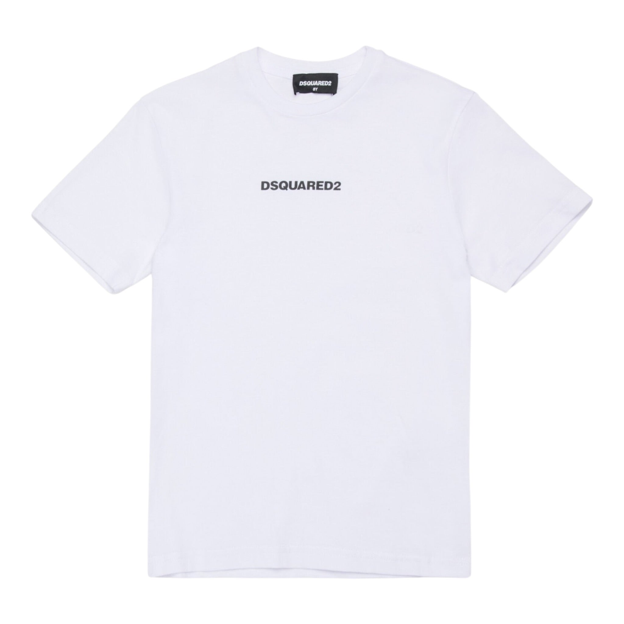 Dsquared2 T-Shirt Girocollo tinta unita con Logo Bianco per Bambino DQ2823XX BIANCO DSQUARED2 