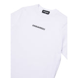 Dsquared2 T-Shirt Girocollo tinta unita con Logo Bianco per Bambino DQ2823XX BIANCO DSQUARED2 