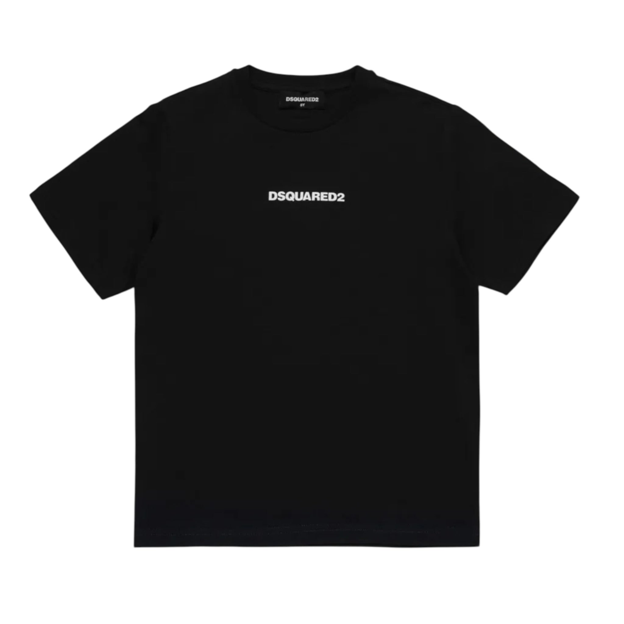 Dsquared2 T-Shirt Girocollo tinta unita con Logo Nero per Bambino DQ2823XX NERO DSQUARED2 