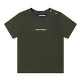 Dsquared2 T-Shirt Girocollo tinta unita con Logo Verde per Bambino DQ2853NJ VERDE DSQUARED2 