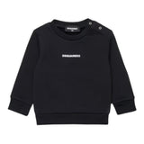 Dsquared2 Felpa tinta unita Girocollo con Stampa Nero per Neonato DQ2860 NERO DSQUARED2 