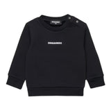 Dsquared2 Felpa tinta unita Girocollo con Stampa Nero per Bambino DQ2860XJ NERO DSQUARED2 