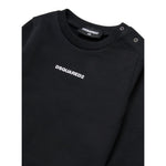 Dsquared2 Felpa tinta unita Girocollo con Stampa Nero per Bambino DQ2860XJ NERO DSQUARED2 