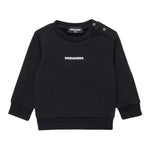 Dsquared2 Felpa tinta unita Girocollo con Stampa Nero per Neonato DQ2860X NERO DSQUARED2 