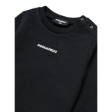 Dsquared2 Felpa tinta unita Girocollo con Stampa Nero per Neonato DQ2860X NERO DSQUARED2 