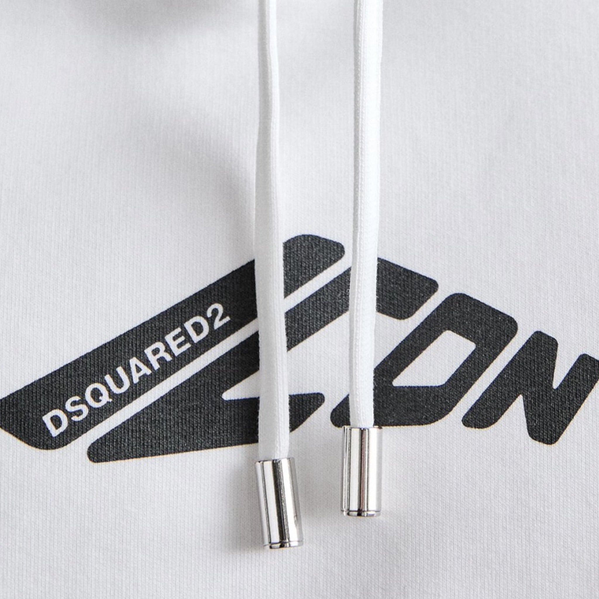 Dsquared2 Felpa tinta unita con Cappuccio E Stampa Bianco per Bambino DQ2940 BIANCO DSQUARED2 