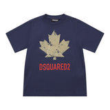 Dsquared2 T-Shirt Girocollo tinta unita con Logo Blu per Bambino DQ2982 BLU DSQUARED2 