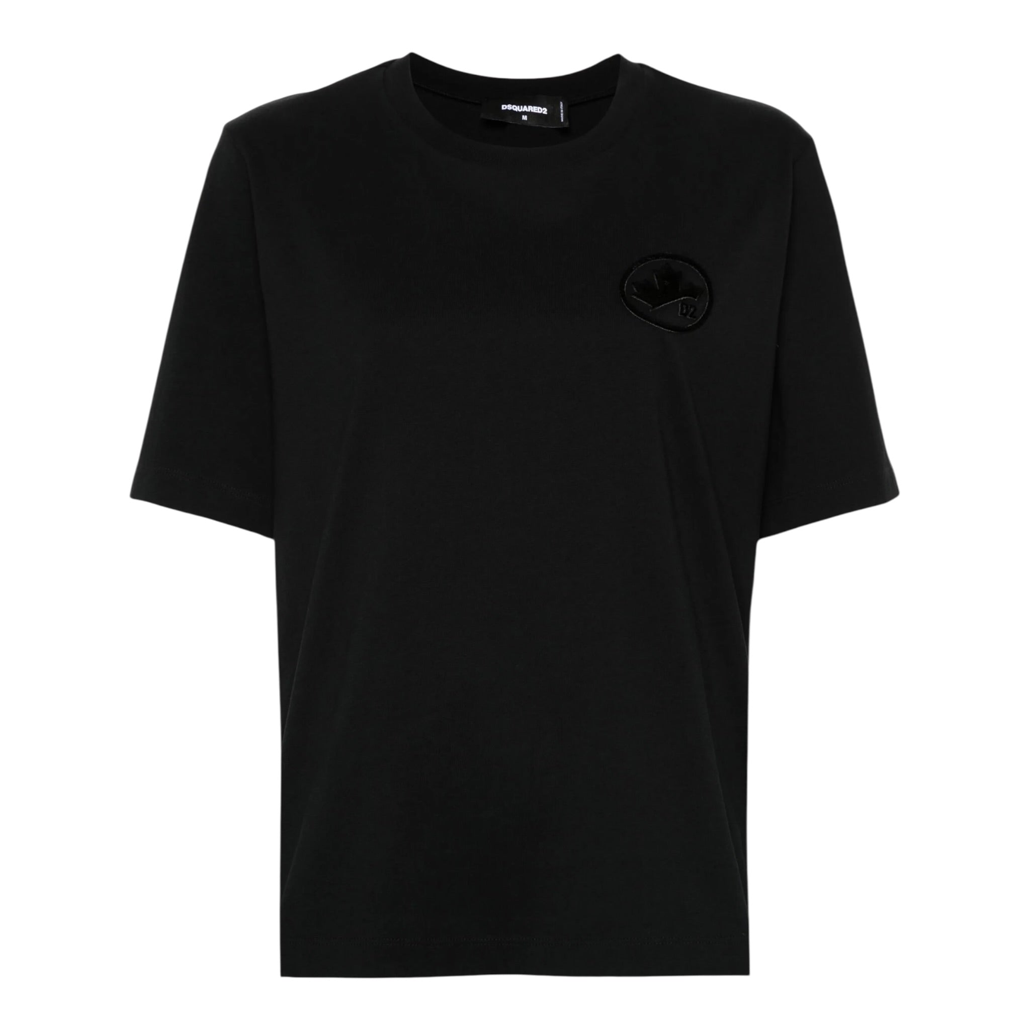 Dsquared2 T-Shirt Girocollo tinta unita con Logo Nero per Bambino DQ2988X NERO DSQUARED2 