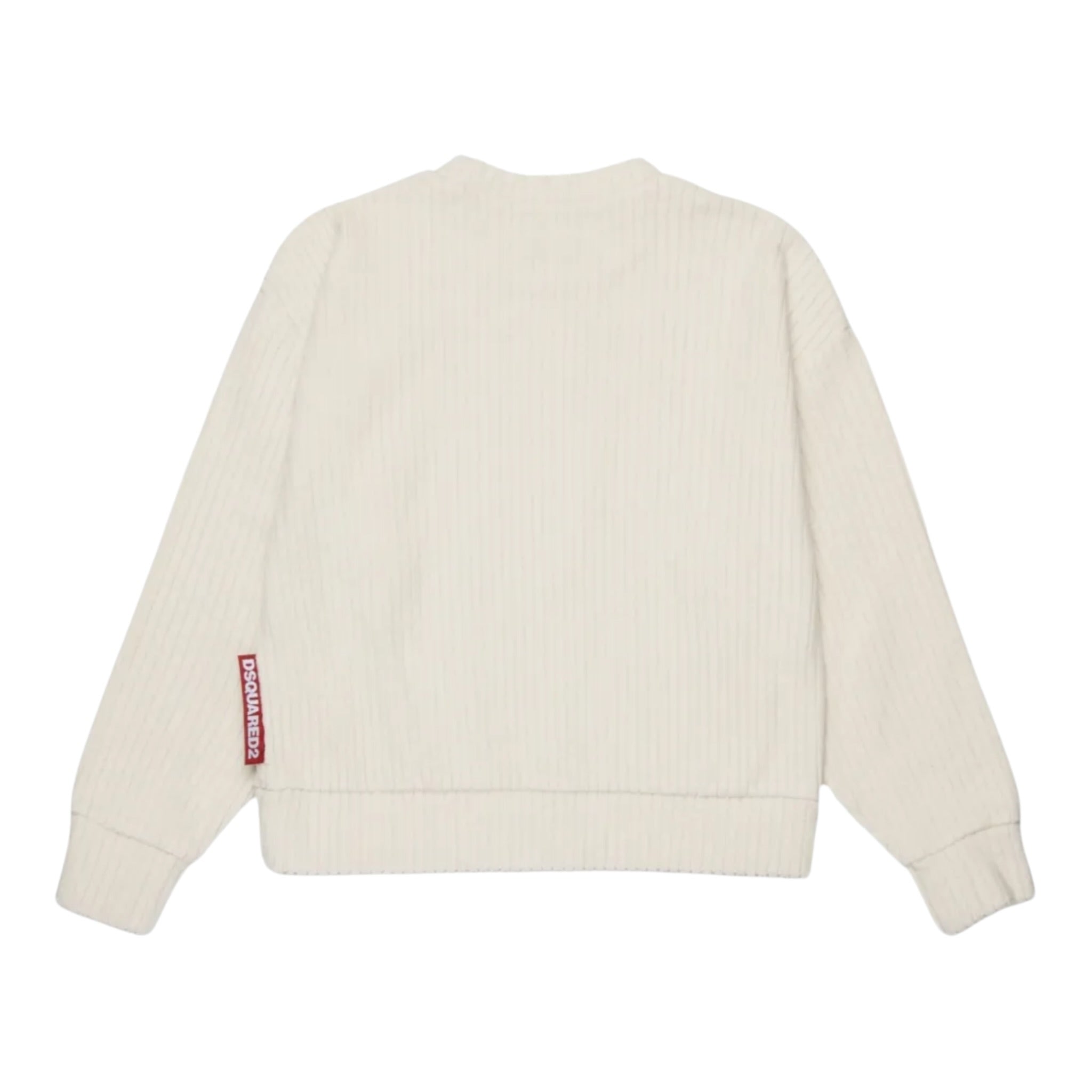 Dsquared2 Felpa tinta unita Girocollo Panna per Bambino DQ2999 PANNA DSQUARED2 