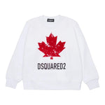 Dsquared2 Felpa tinta unita Girocollo con Stampa Bianco per Bambino DQ3005X BIANCO DSQUARED2 