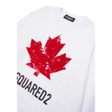 Dsquared2 Felpa tinta unita Girocollo con Stampa Bianco per Bambino DQ3005X BIANCO DSQUARED2 