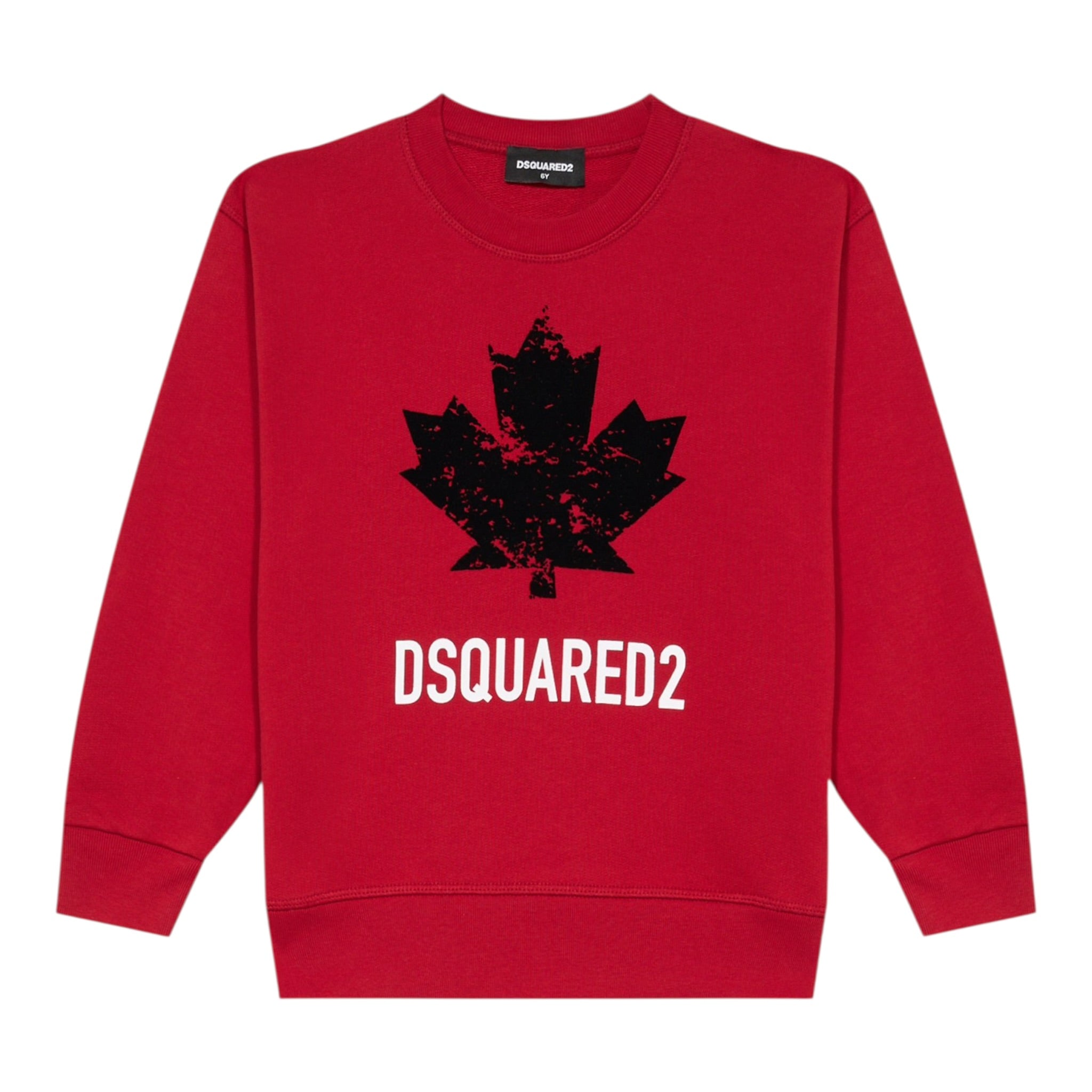 Dsquared2 Felpa tinta unita Girocollo con Stampa Rosso per Bambino DQ3005XX ROSSO DSQUARED2 