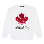 Dsquared2 Felpa tinta unita Girocollo con Stampa Bianco per Bambino DQ3005XXX BIANCO DSQUARED2 