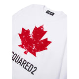 Dsquared2 Felpa tinta unita Girocollo con Stampa Bianco per Bambino DQ3005XXXX BIANCO DSQUARED2 