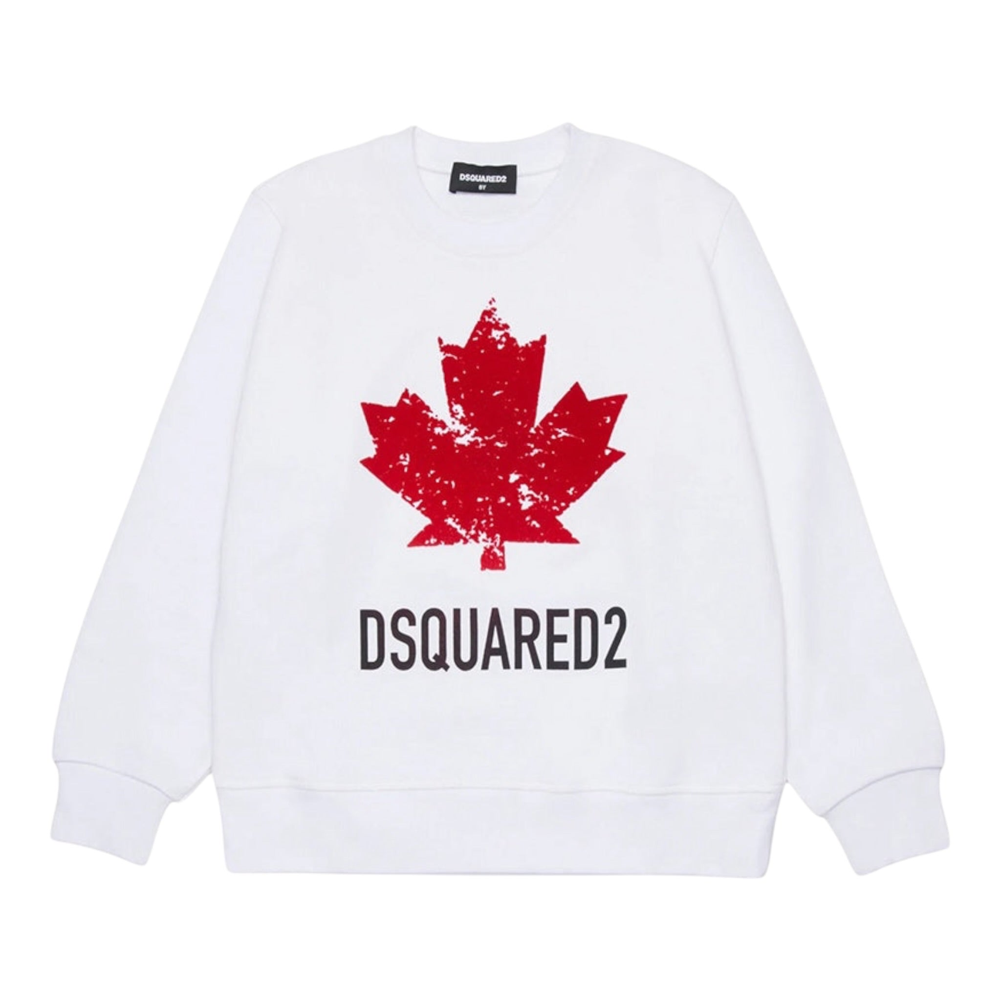 Dsquared2 Felpa tinta unita Girocollo con Stampa Bianco per Bambino DQ3005XXXXX BIANCO DSQUARED2 