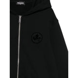 Dsquared2 Felpa con Zip E Cappuccio tinta unita Nero per Bambino DQ3010 NERO DSQUARED2 
