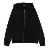 Dsquared2 Felpa con Zip E Cappuccio tinta unita Nero per Bambino DQ3010X NERO DSQUARED2 