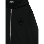 Dsquared2 Felpa con Zip E Cappuccio tinta unita Nero per Bambino DQ3010X NERO DSQUARED2 