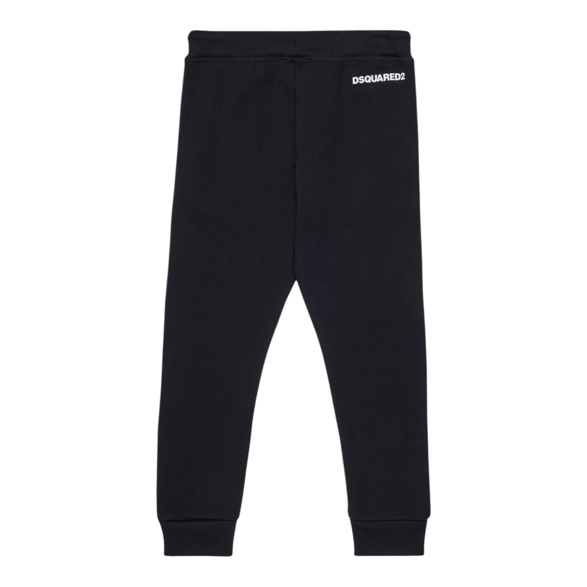 Dsquared2 Pantalone Tuta tinta unita con Logo Nero per Bambino DQ3025 NERO DSQUARED2 