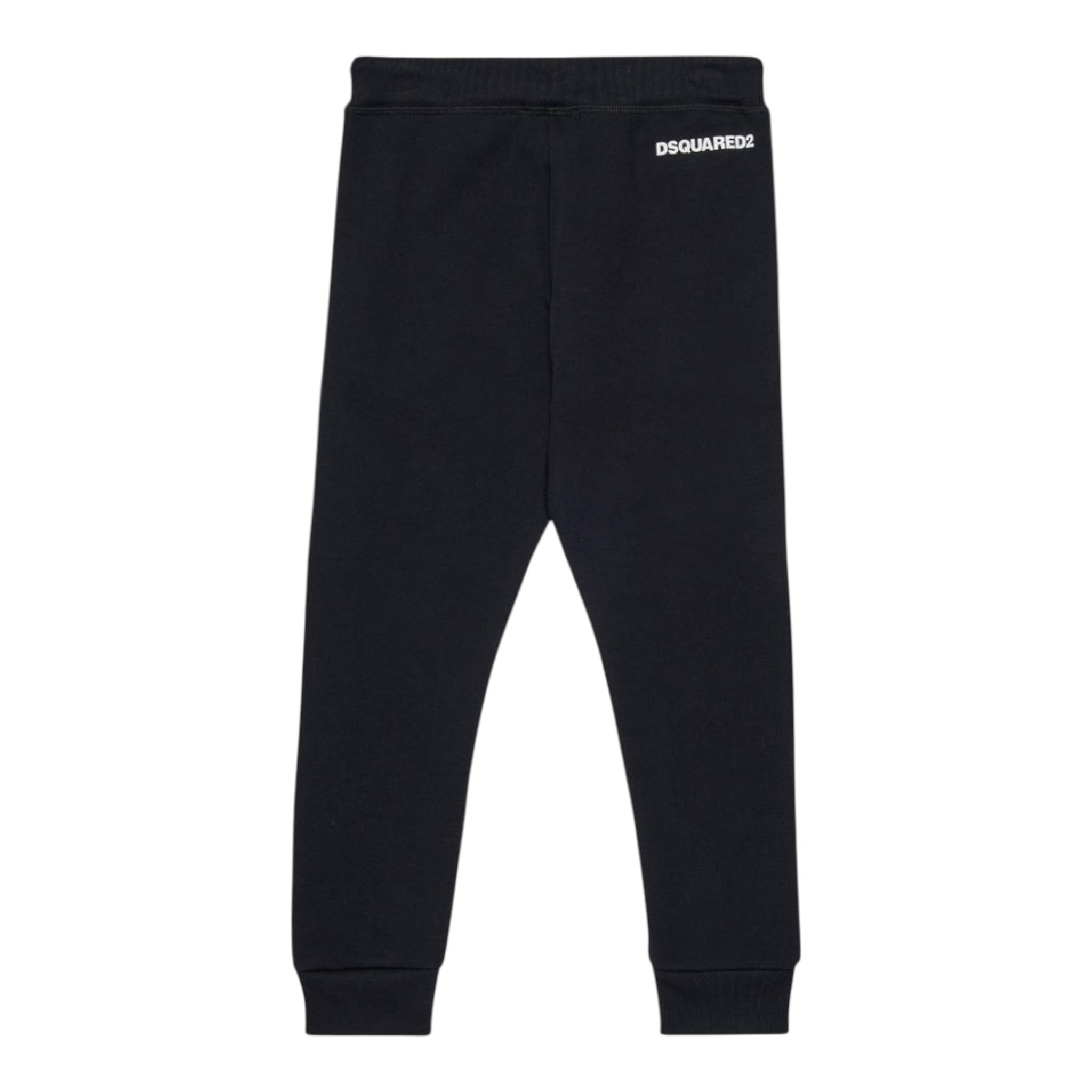 Dsquared2 Pantalone Tuta tinta unita con Logo Nero per Bambino DQ3025XX NERO DSQUARED2 