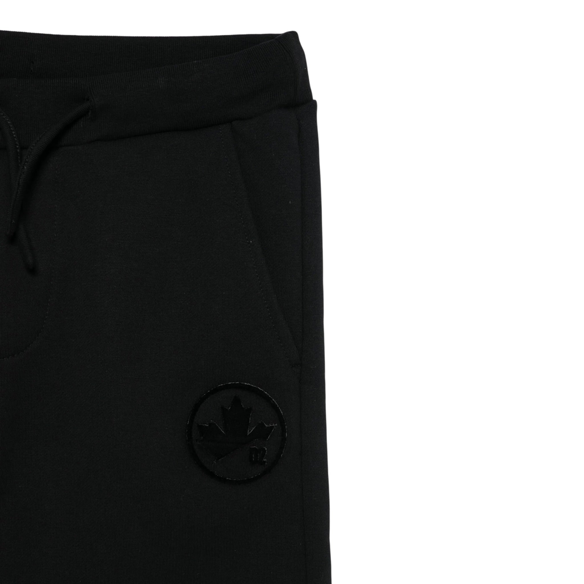 Dsquared2 Pantalone Tuta tinta unita con Logo Nero per Bambino DQ3031X NERO DSQUARED2 