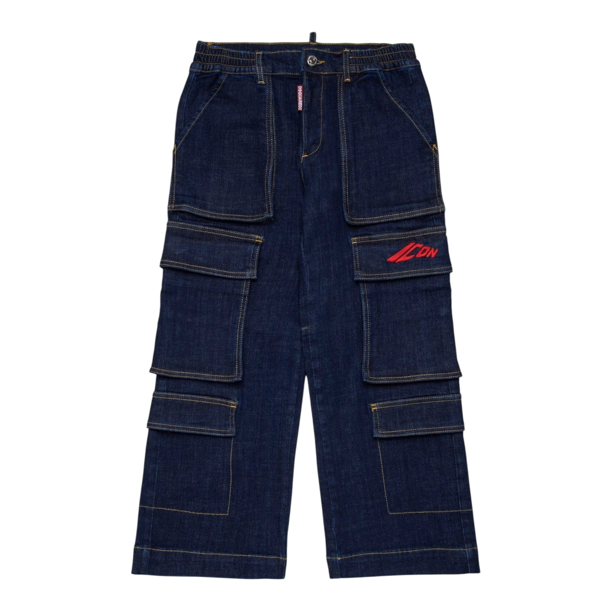 Dsquared2 Jeans tinta unita con Cuciture In Rilievo Blu per Bambina DQ3039 BLU DSQUARED2 