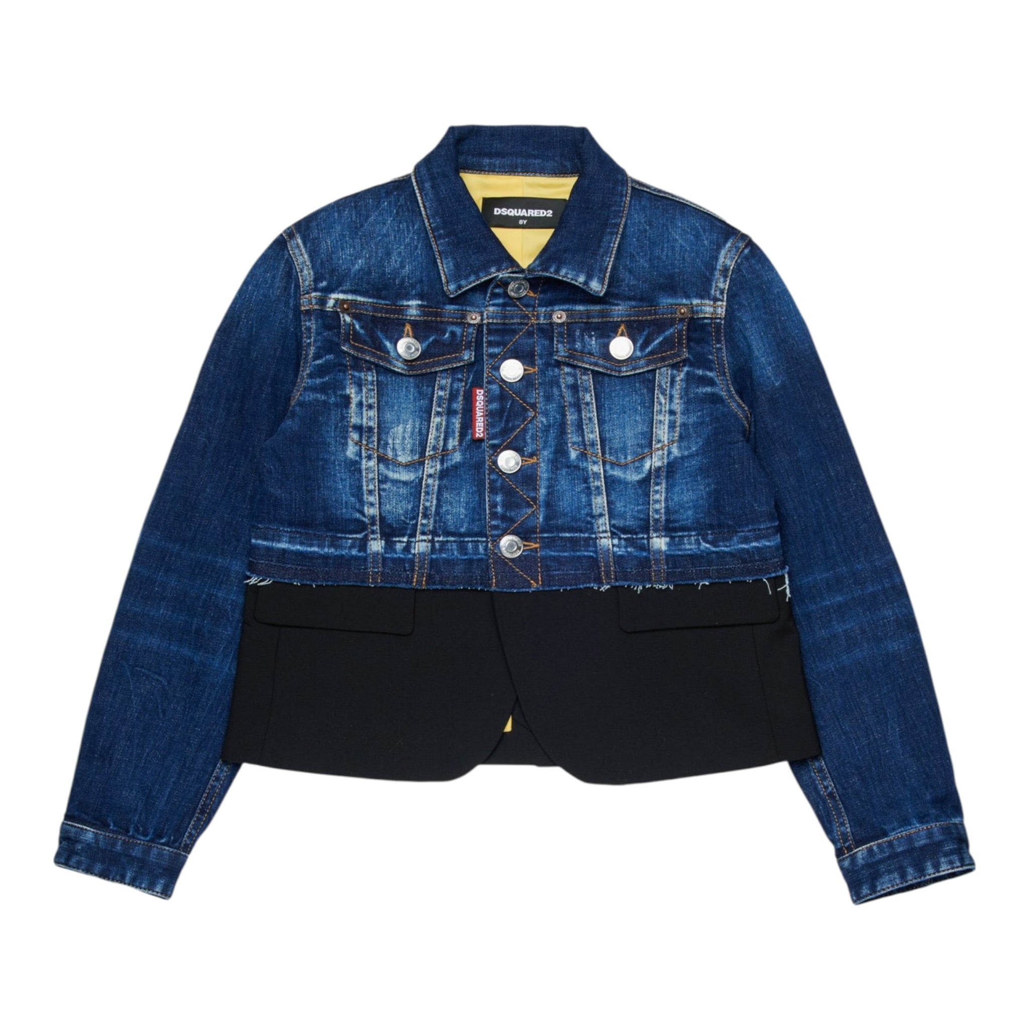 Dsquared2 Giubbino In Denim Bicolore Blu per Bambino DQ3049 BLU DSQUARED2 