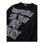 Dsquared2 Maglia tinta unita con Stampa Nero per Bambino DQ3067 NERO DSQUARED2 