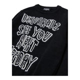 Dsquared2 Maglia tinta unita con Stampa Nero per Bambino DQ3067 NERO DSQUARED2 