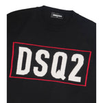 Dsquared2 Maglia Girocollo tinta unita Cn Stampa Nero per Bambino DQ3071X NERO DSQUARED2 