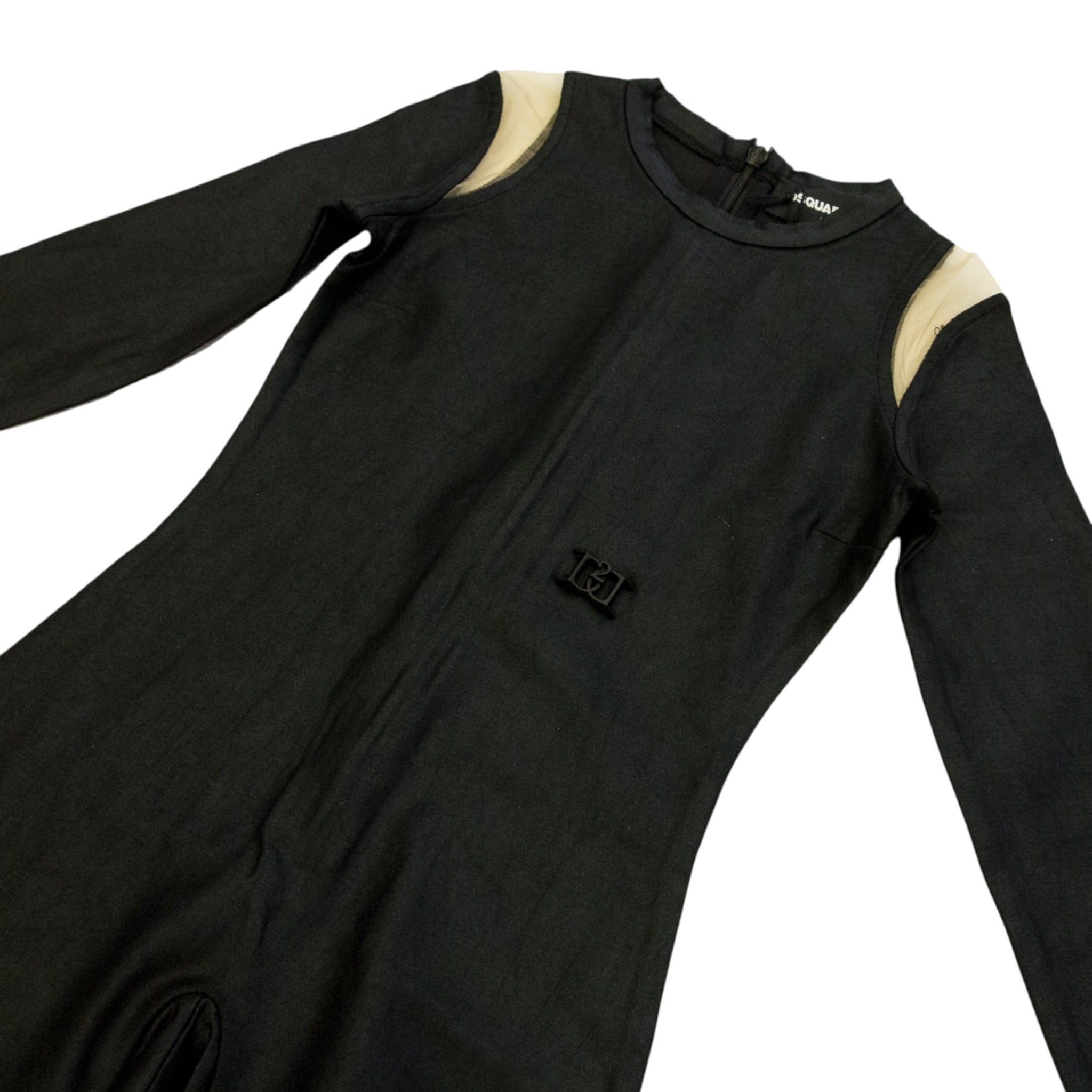 Dsquared2 Tuta Intera Manica Lunga tinta unita Nero per Bambina DQ3078 NERO DSQUARED2 