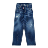 Dsquared2 Jeans tinta unita con Fantasia Blu per Bambino DQ3082 BLU DSQUARED2 