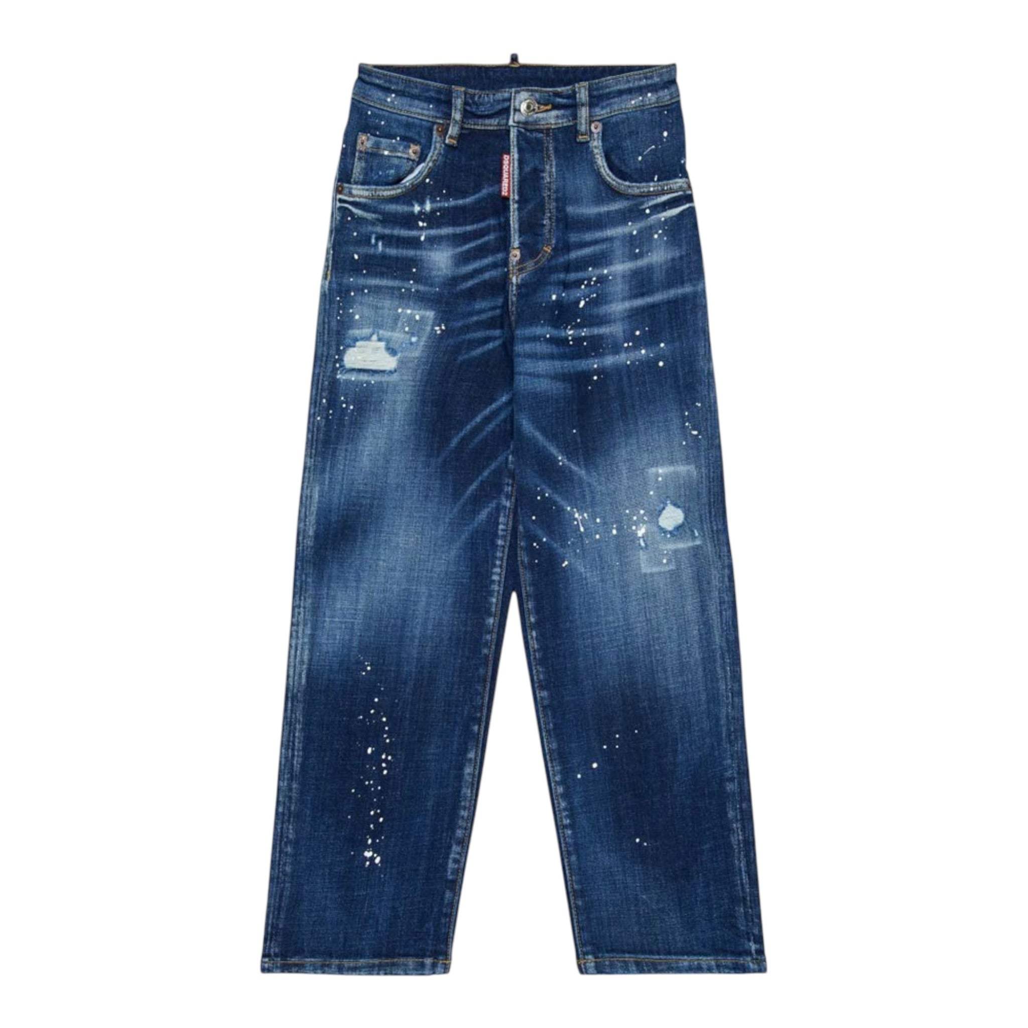 Dsquared2 Jeans tinta unita con Fantasia Blu per Bambino DQ3082 BLU DSQUARED2 