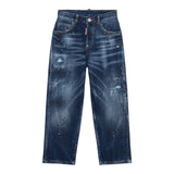 Dsquared2 Jeans tinta unita con Fantasia Blu per Bambino DQ3082X BLU DSQUARED2 