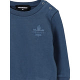 Dsquared2 Felpa Chiusa Girocollo tinta unita con Logo Petrolio per Bambino DQ3095XJ PETROLIO DSQUARED2 
