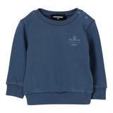 Dsquared2 Felpa Chiusa Girocollo tinta unita con Logo Petrolio per Neonato DQ3095X PETROLIO DSQUARED2 