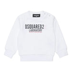 Dsquared2 Felpa Girocollo tinta unita con Stampa Bianco per Bambino DQ3100J BIANCO DSQUARED2 