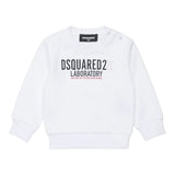Dsquared2 Felpa Girocollo tinta unita con Stampa Bianco per Bambino DQ3100J BIANCO DSQUARED2 