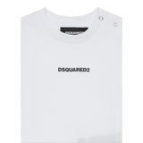 Dsquared2 Shirt Girocollo tinta unita con Logo Bianco per Neonato DQ3108 BIANCO DSQUARED2 
