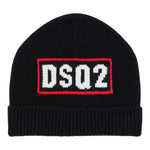 Dsquared2 Cappello tinta unita con Logo Nero per Bambino DQ3122 NERO DSQUARED2 