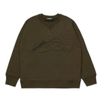 Dsquared2 Felpa Chiusa Girocollo tinta unita con Logo Verde per Bambino DQ3128 VERDE DSQUARED2 